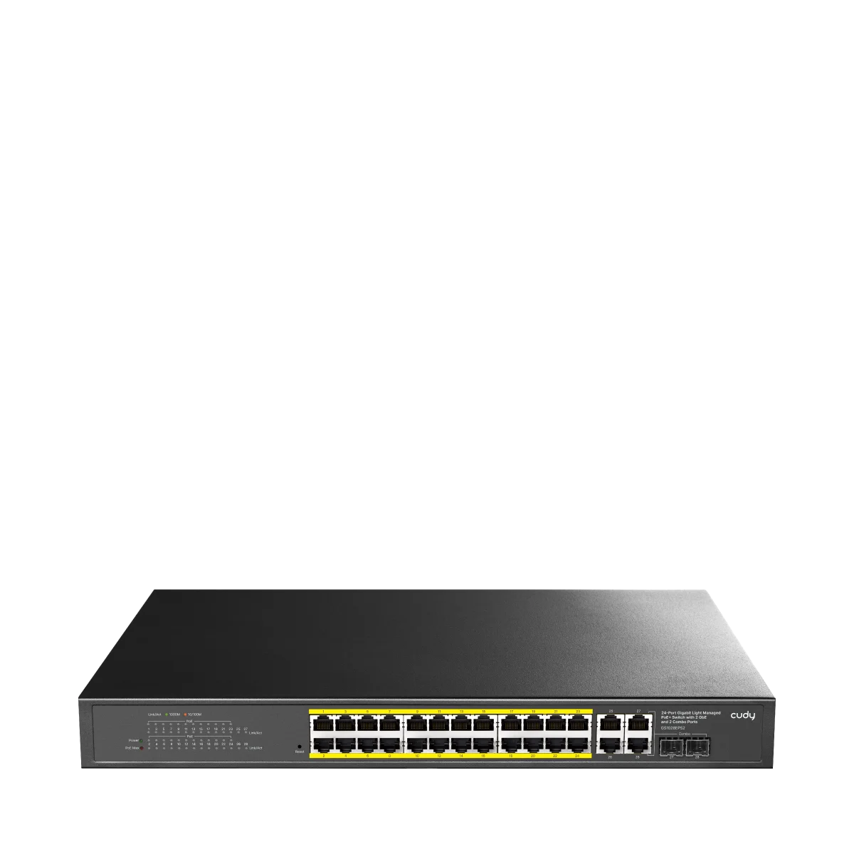 24 port gigabit light managed poe switch with 2 gbe and 2 combo ports 1 1